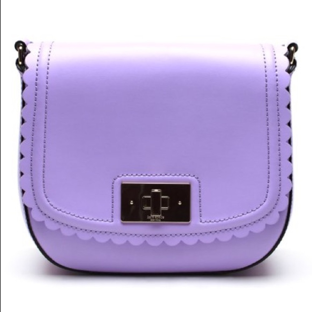 Kate space lavender scalloped crossbody bag